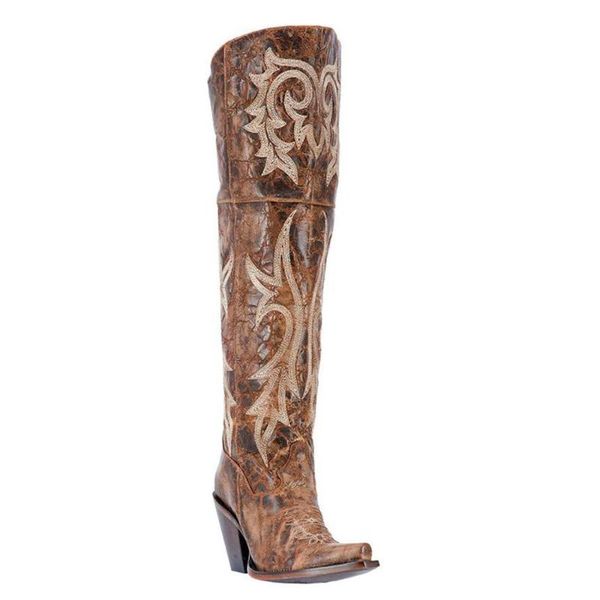 

boots women`s jilted knee high western, Black