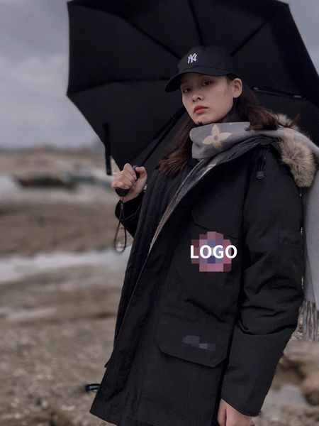 

women down jacket for winter fluffy duck down metarials soft and warm fur hooded windbreaker, Black