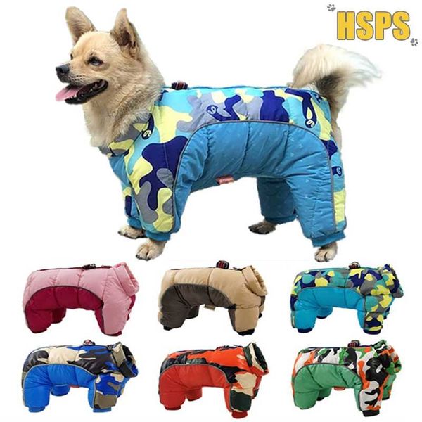 Vestiti caldi per cani invernali Giacca impermeabile in cotone Cappotto per cuccioli più spesso Cani di piccola taglia Camouflage Abbigliamento per animali domestici per Bulldog francese 211106