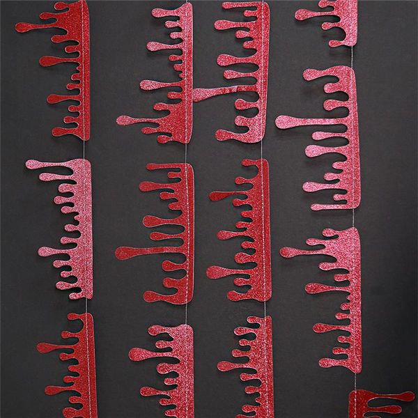 

party decoration halloween bloody hanging banner scary haunted house red blood drop garland flags happy supplie