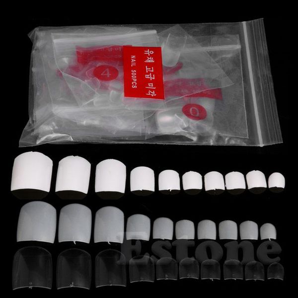 

false nails 500pcs transparent design french acrylic uv gel foot toe nail art tips, Red;gold