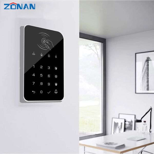 Zonan Touch GSM Система RFID Клавиатура Клавиатура Беспроводной Домашний Грабитель Пожарная сигнализация Хоста Управляющая панелью