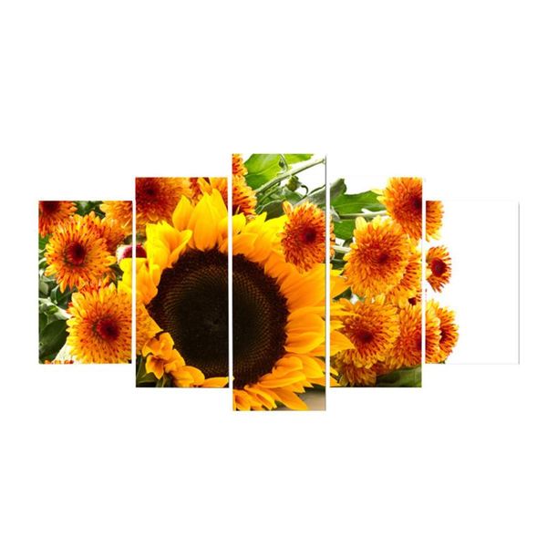

wall stickers 1 set of creative five panel oil painting sunflower decor