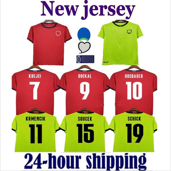 

20 21 czech republic soccer jersey home jerseys 2021 skoda soucek jankto husbauer kaderabek football kits shirts uniform thailand, Black;yellow