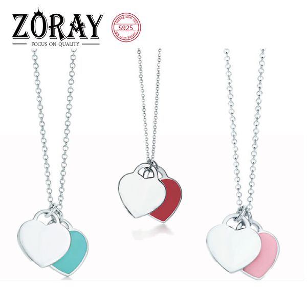 

tiff sterling silver love multicolor optional personality fashion vibrant girl woman jewelry necklace pendant have logo original necklace