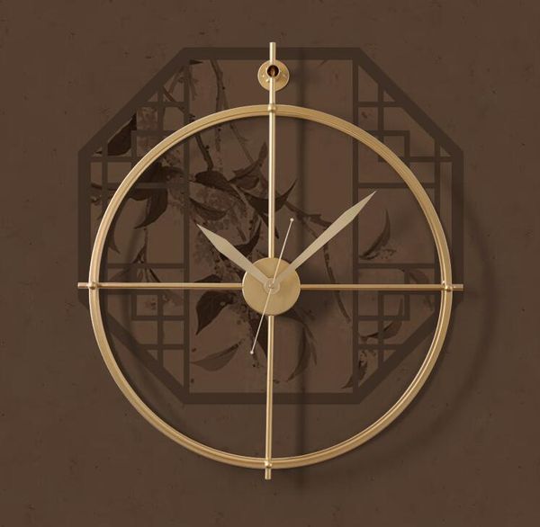 

wall clocks chinese simple wrought iron clock hanging crafts home livingroom el mute sticker mural decoration