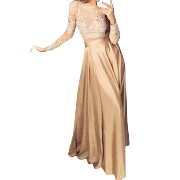 

skirts long maxi skirt formal prom woman fashion evening party lace blouse dress set conjunto de falda encaje, Black