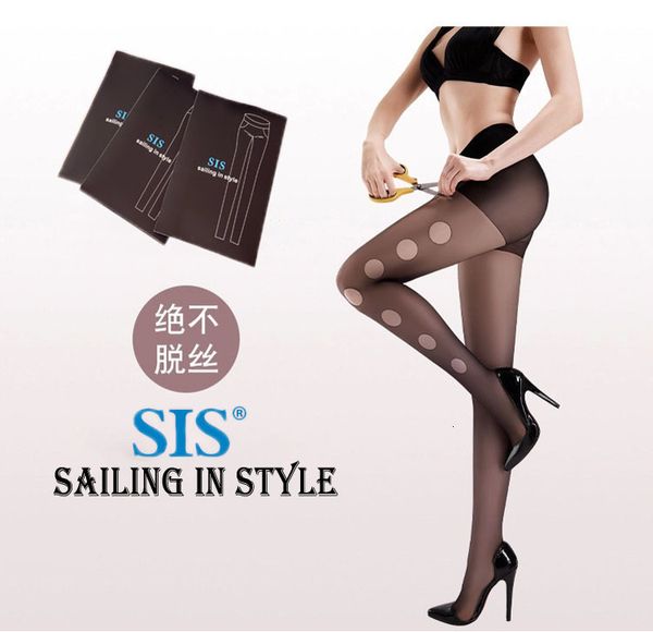 

sis arbitrarily cut veet anti stripping pantyhose spring and summer thin silk stockings, Black;white