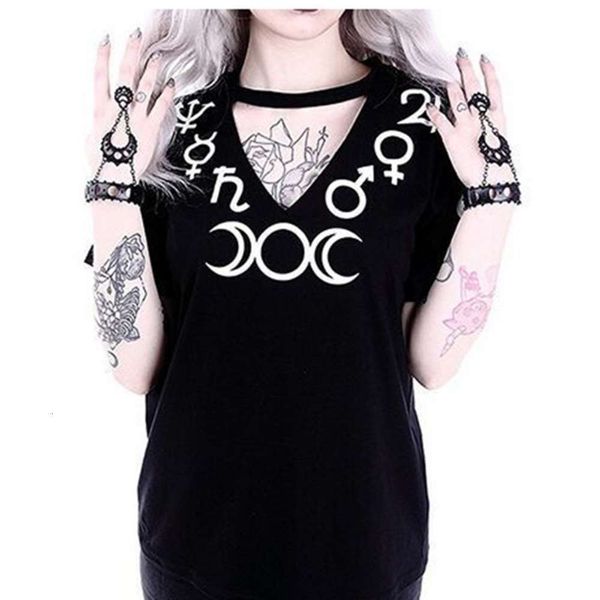 

moon print short sleeve t-shirt, White