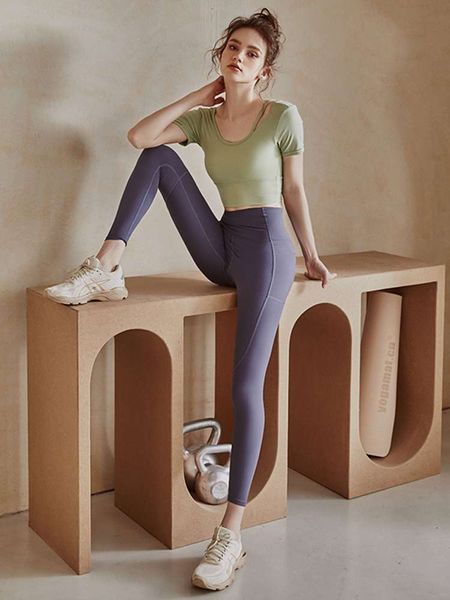 

high waist traceless yoga pants women's spring and autumn style tight hip lifting abdominal movement running wear elastic professional, Gray