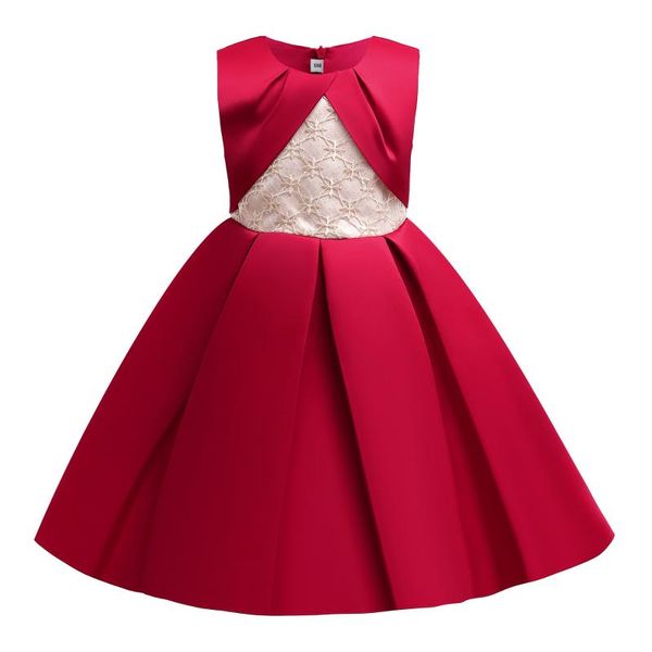 

girl's dresses purple wedding lace princess baby girls dress bow birthday evening party infant for girl gala kid clothes 2 to 10 year, Red;yellow