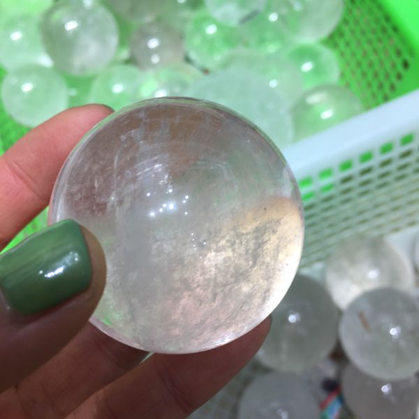 40–50 mm natürliche klare weiße Kristallquarz-Kugel, Probensammlung, Heilung