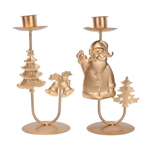

candle holders 2pcs christmas iron candlestick retro christim decorative holder golden