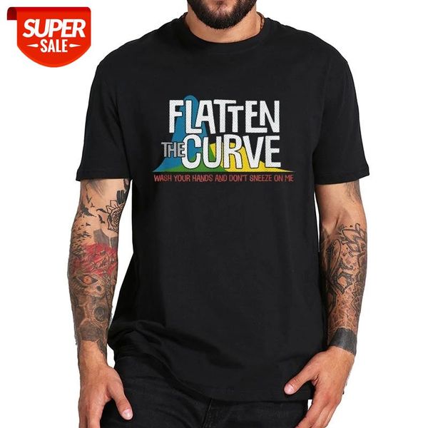 

flatten the curve t shirt public health wash your hands geek tshirt 100% cotton eu size breathable basic tee #tl6h, White;black