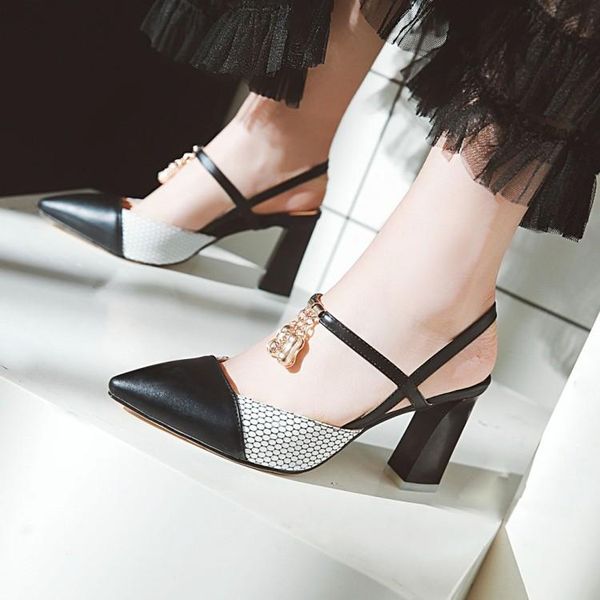 

dress shoes oversized high heels sandals women woman summer ladies pure color fine-heeled high-heeled, Black