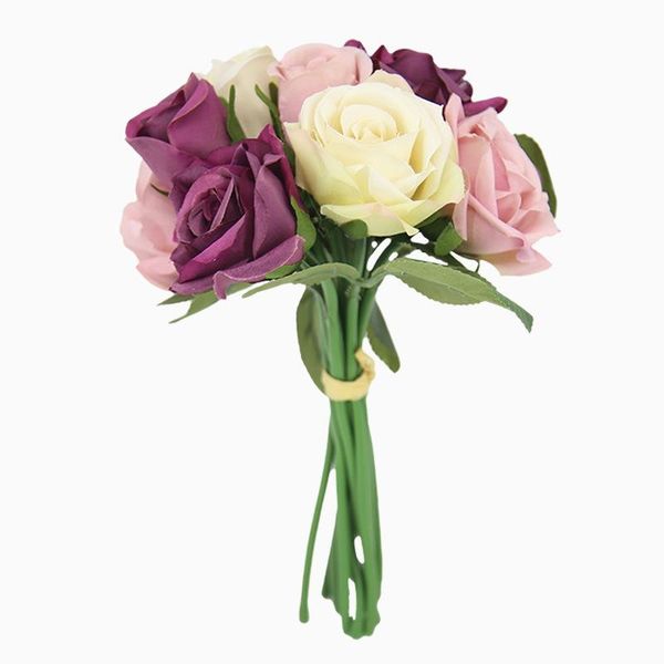 

simulation rose bouquet fake flower wedding hand bouquet home decoration simulation plant diy faux rose peony flore