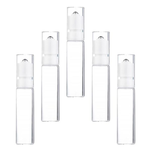 

storage bottles & jars 5pcs 15ml essential oil glass roller container dispenser
