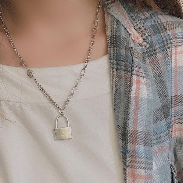 

chains evimi 925 sterling silver sweater necklace for women trend vintage punk rock lock pendant good luck thick chain jewelry gifts