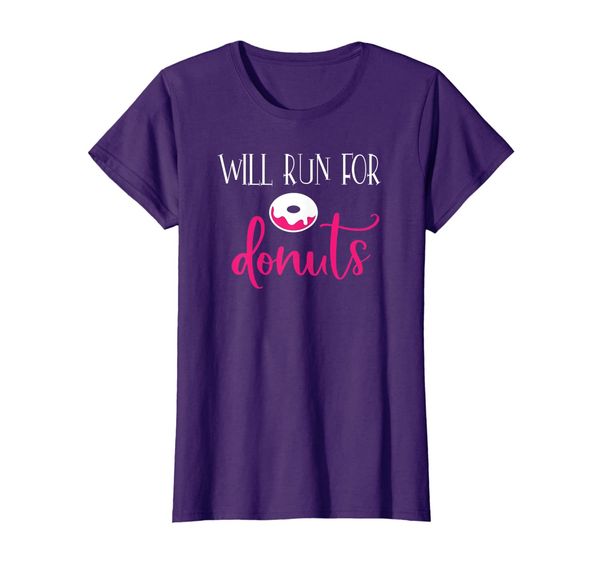 

Womens Marathon Motivation Funny T-Shirt I Donuts Running gift tee, Mainly pictures