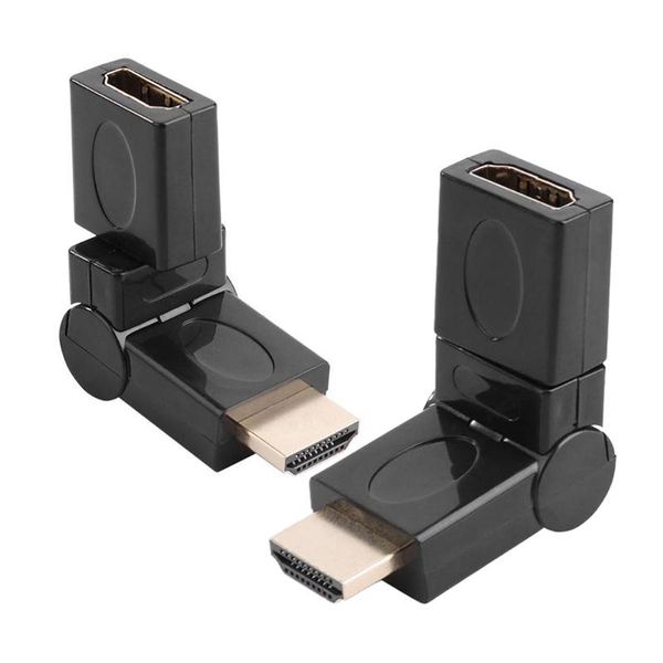 

audio cables & connectors 1pc mini 1.4 angle type male to female adapter 360 degree rotating supports 720i 720p 1080i plug and play