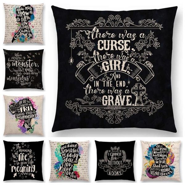 

cushion/decorative pillow thoughts beautiful language gorgeous words decorative letters story cushion cover sofa throw case reading book