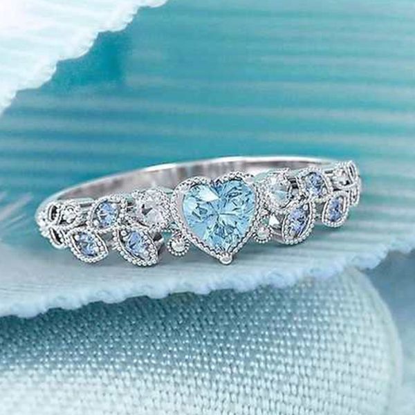 

heart ring for women female cute gemstone finger rings romantic birthday gift for girlfriend fashion zircon stone jewelry, Golden;silver