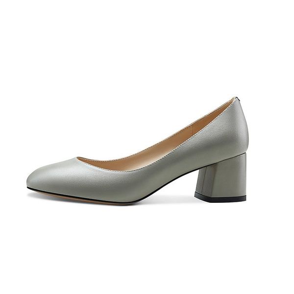 

dress shoes dearonly chunky heel slip on round toe women office pumps, Black