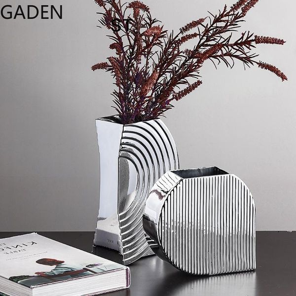

vases creative electroplating glass vase light luxury living room flower arrangement ornaments simple home decoration accessories