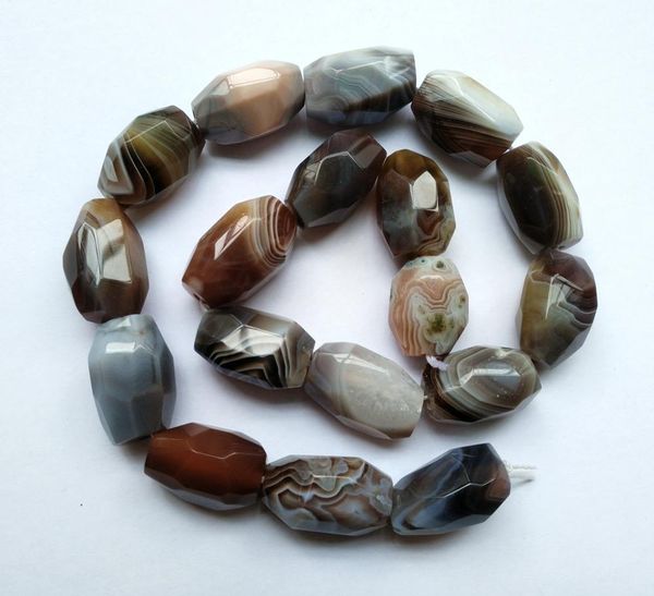 

whole 1of 15.5" full strand natural botswana agates beads,faceted nugget gem stone loose beads for jewelry diy, Black