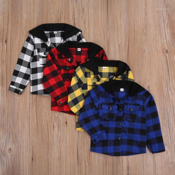 

hoodies & sweatshirts baby girls boys t-shirts long sleeve single-breasted hoodie with flap pockets spring autumn laid pattern coat1, Black
