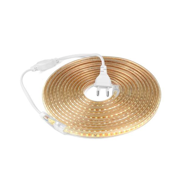 

smd 2835 ac220v led strip flexible light 120leds/m waterproof led tape light with power plug 1m/2m/3m/5m/6m/10m/15m/20m/25m