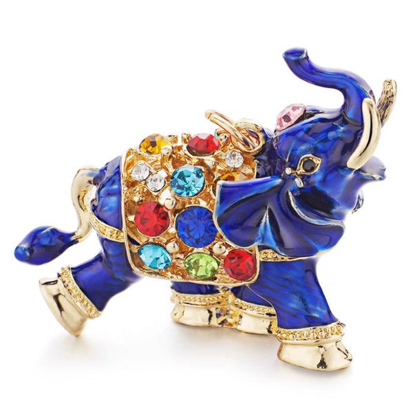 

keychains enamel multicolor crystal bag pendant keyrings creativity chic 3d auspicious elephant key holder chains for car dk280, Silver