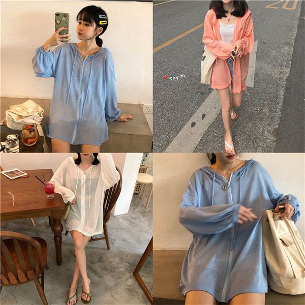 

summer clothes 2021 new female student thin shirt conditioning jacket fz5p, Black;brown