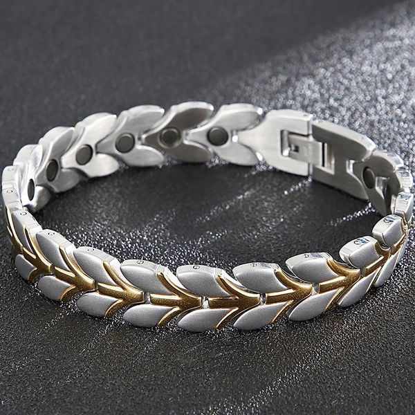 

link, chain magnetic bracelet for men arthritis pain relief carpal tunnel health strong magnets ultra strength therapy man, Black