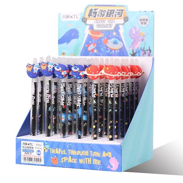 

gel pens 36 pcs/lot astronaut planet erasable press pen cute blue ink signature promotional gift stationery school supplies