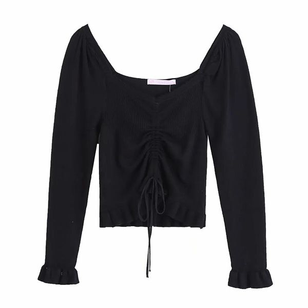 

women's sweaters summer women elegant fashion black folds slash neck lotus sleeve sweater female simplicity pullover chic top, White;black