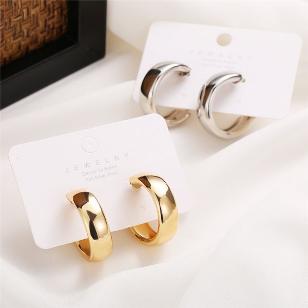 

charms earrings 52996 simple indifference ins personalized big creative letter c type metal for women, Golden