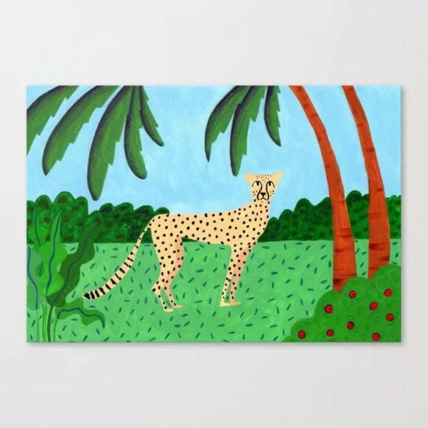 

paintings wall artwork home decor cheetah hd printing modular jungle picture posters canvas animal painting for bedroom framework