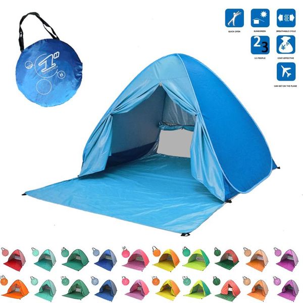 

tents and shelters beach tent 165*150*110cm up automatic open family ultralight folding tourist fish camping anti-uv fully sun shade