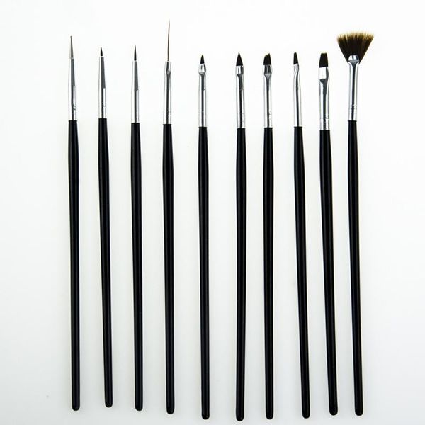 

nail art kits manicure tool pen set 10 black sticks painted drawing line flower potherapy