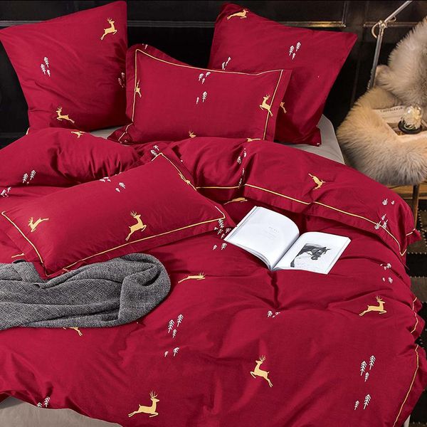 

alanna sl-all solid sweet style little red heart flower plant leaves and animals printed 4/7pcs bedding set with different color