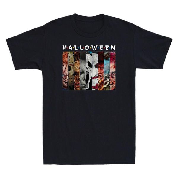 

men's t-shirts happy halloween with scary stuff gift shirt vintage t-shirt men loose t printed plus size graphic tshirt, White;black