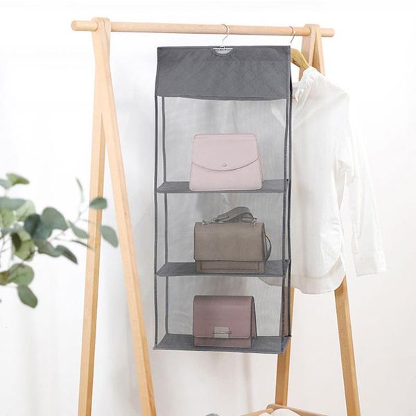 

storage bags mulit size hanging handbag organizer dust-proof wardrobe closet portable tote bag for household