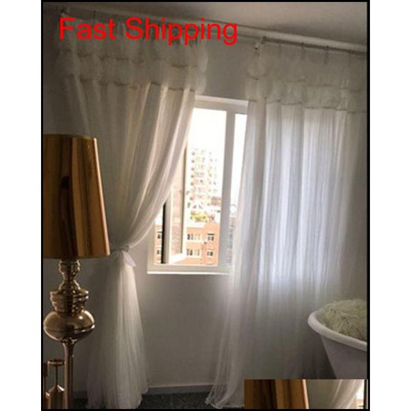 

korean princess style white lant window blackout curtains for living room girls bedding room drapes cotinas jlljbv network2010