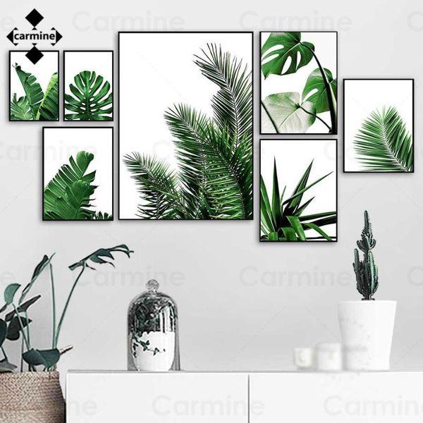 

paintings nordic green vegetation canvas picture tropical botanical poster and print plants leaves painting for interior bedroom decor