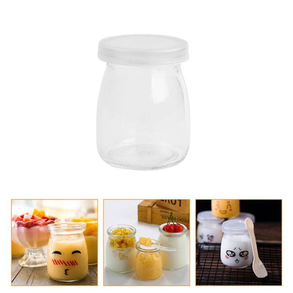 

cups & saucers 10pcs simple pudding yogurt storage bottles glass jelly (transparent)