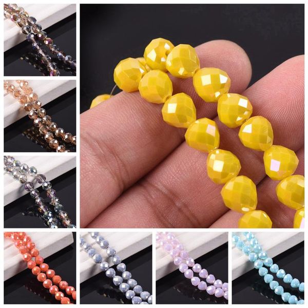 

other 8mm crystal glass faceted teardrop ball loose craft beads jewellery making