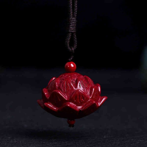 

chinese style products cinnabar raw ore purple gold sand lotus men and women ward off evil portable jewelry pendant car hanging to ensure sa