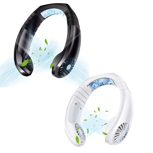 

electric fans usb portable air cooler mini conditioner neck cooling fan adjustable angle with manual wind