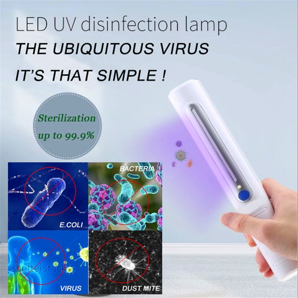 2021 tragbare Desinfektion Stick Lampe Handheld UVC Licht Keimtötende uv sterilisator Maske Home Reise Sterilisation
